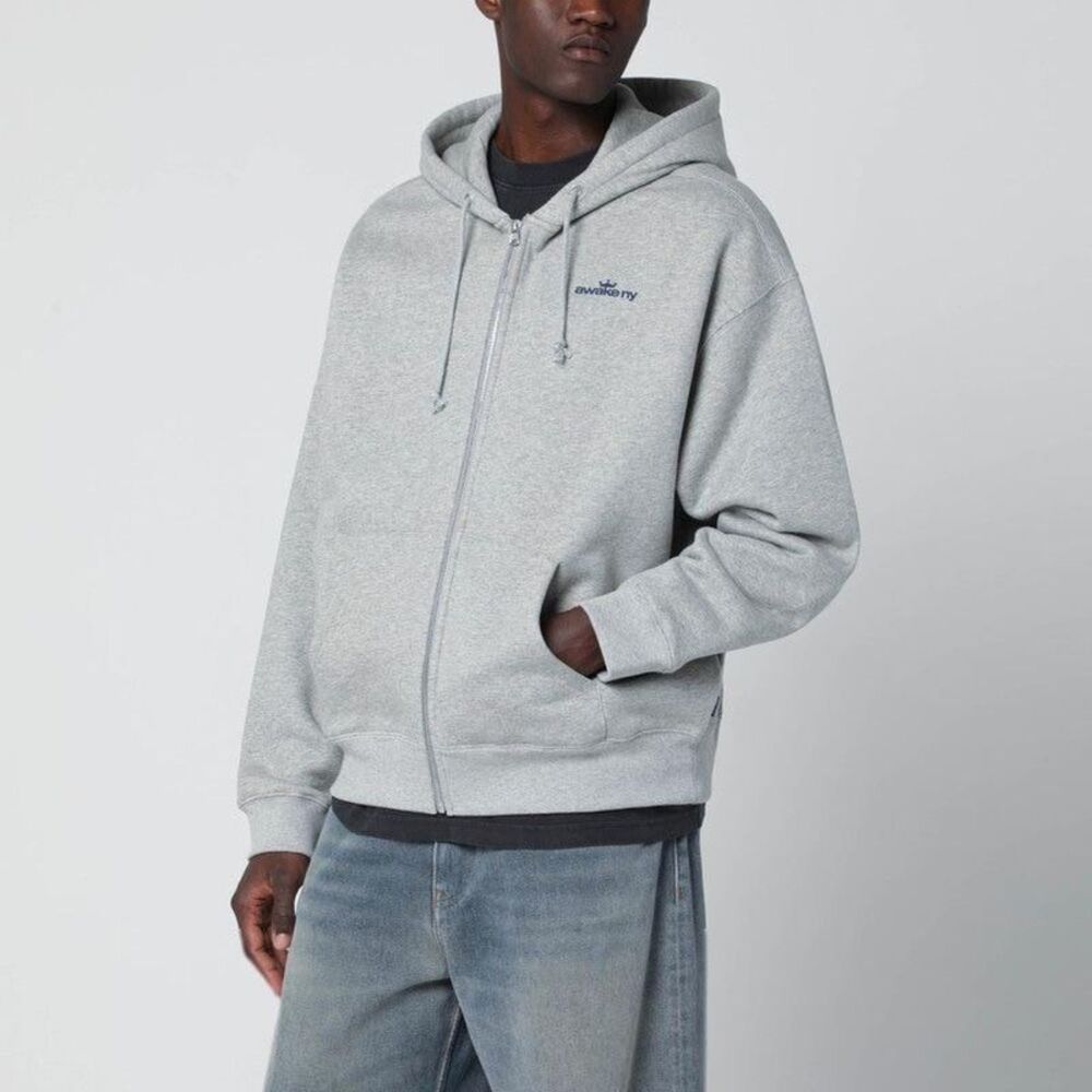 AWAKE NY Zip-Up Hoodie Men GREY Sweaters & Cardigans